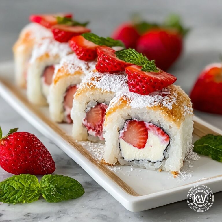 Creative & Cute Strawberry Shortcake Sushi Roll Dessert Recipe