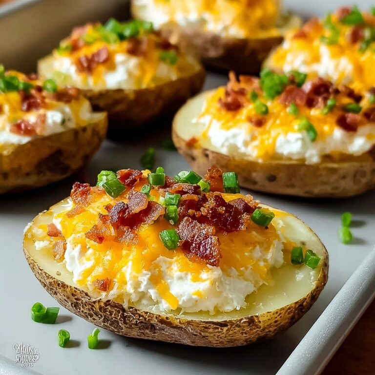 Twice Baked Potatoes with Cheddar, Bacon, and Green Onions Recipe