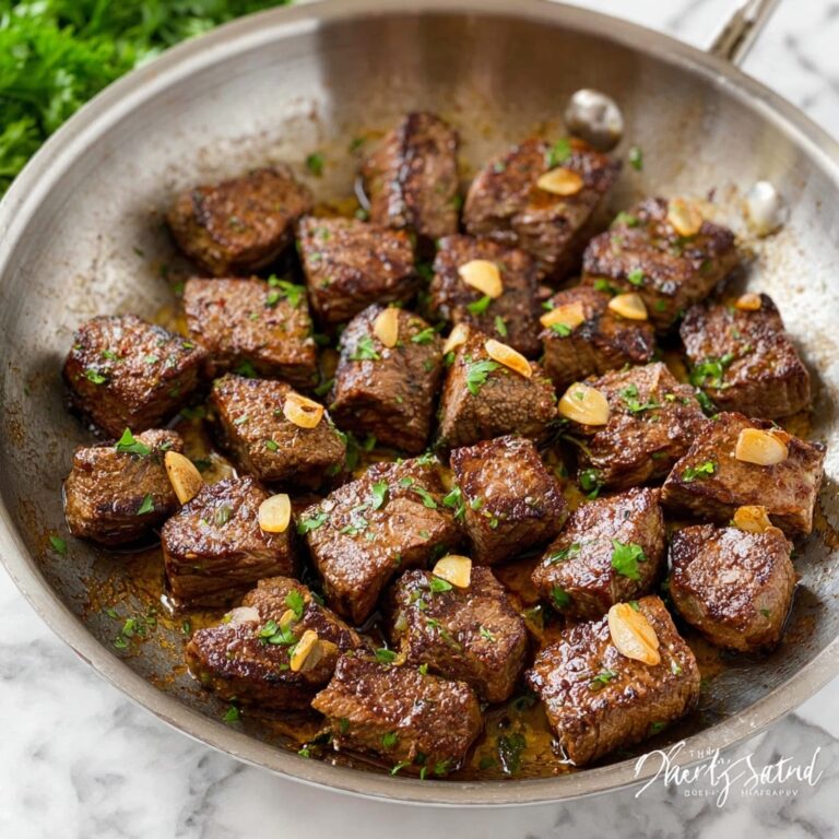 Garlic Herb Steak Bites in White Wine Sauce Recipe