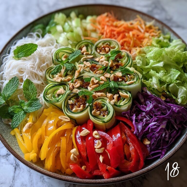 Spring Roll Salad with Fresh Herbs and Creamy Peanut Dressing Recipe