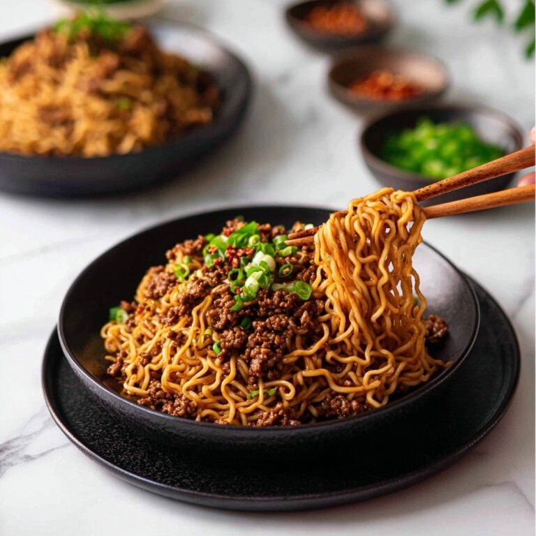 Mongolian Ground Beef Noodles Recipe