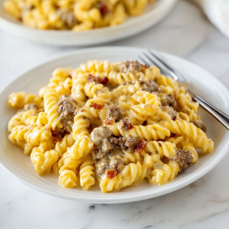 Cheeseburger Pasta with Bacon and Cheddar Recipe