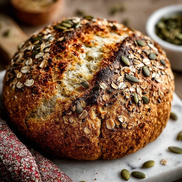 No Knead Seeded Oat Bread Recipe