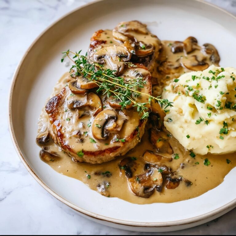 Smothered Pork Chops with Mushroom Gravy Recipe