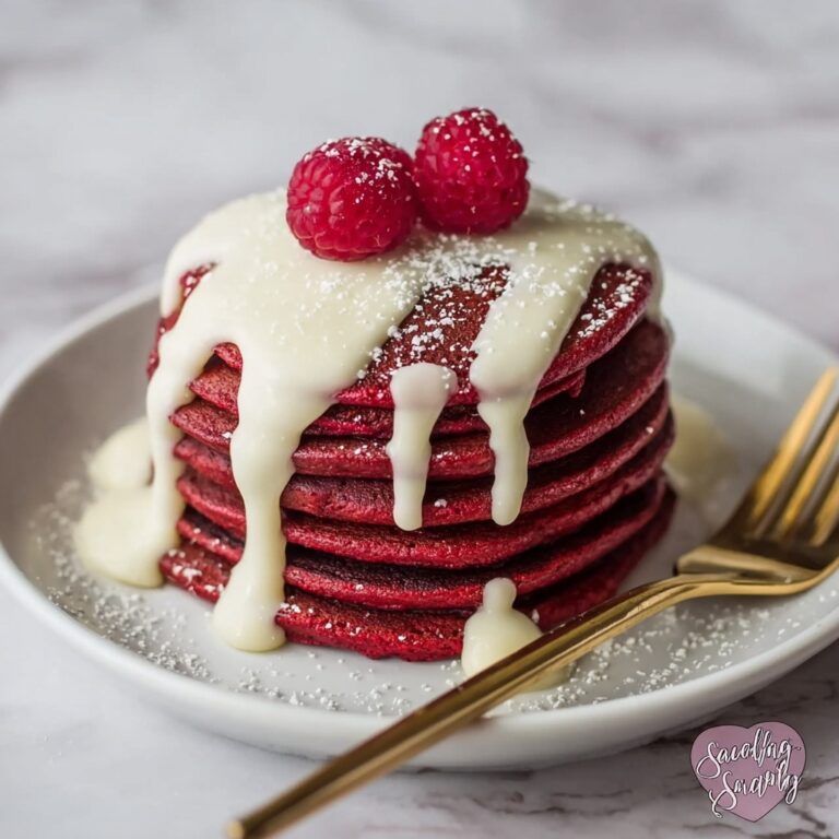 Red Velvet Pancakes with Cream Cheese Glaze Recipe