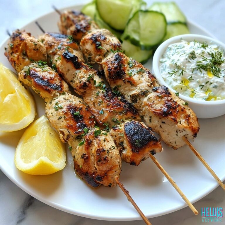 Greek Chicken Souvlaki with Tzatziki Sauce Recipe