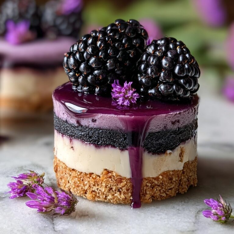 No-Bake Mini Blackberry Lavender Cheesecakes Recipe