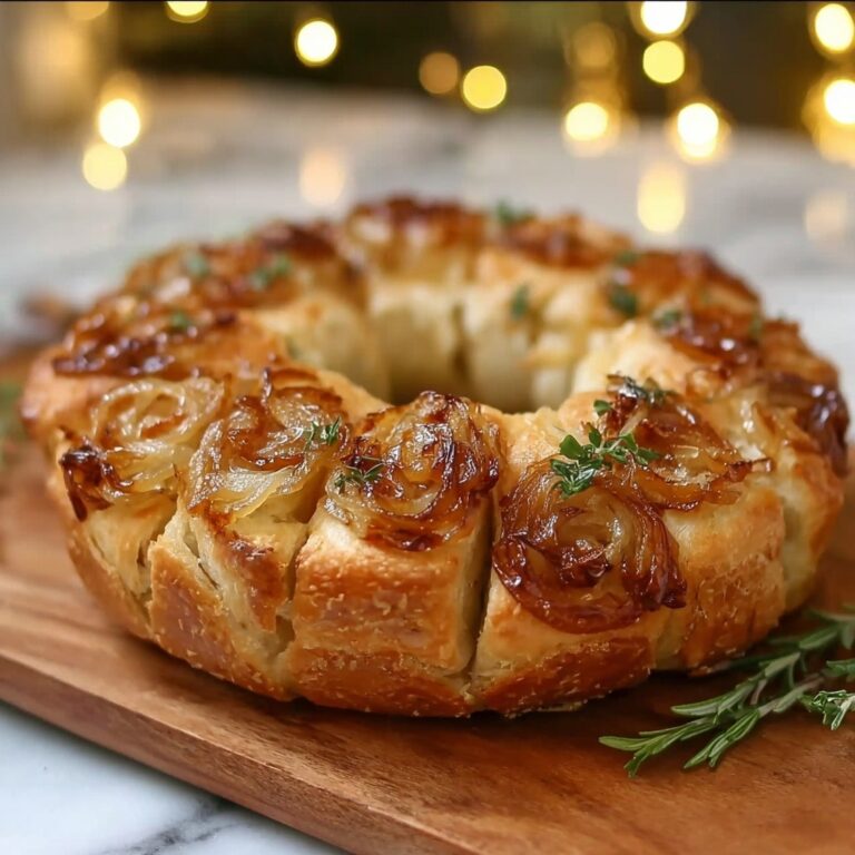 Caramelized Onion & Gruyère Stuffed Bread Wreath Recipe
