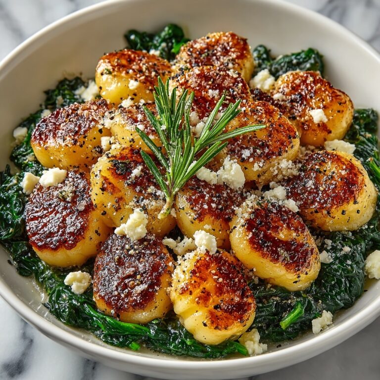 Crispy Gnocchi with Spinach and Feta Recipe