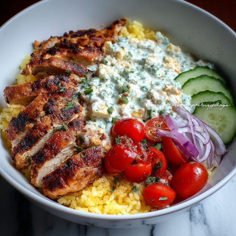 Greek Chicken Gyro Bowl with Creamy Tzatziki & Feta Recipe