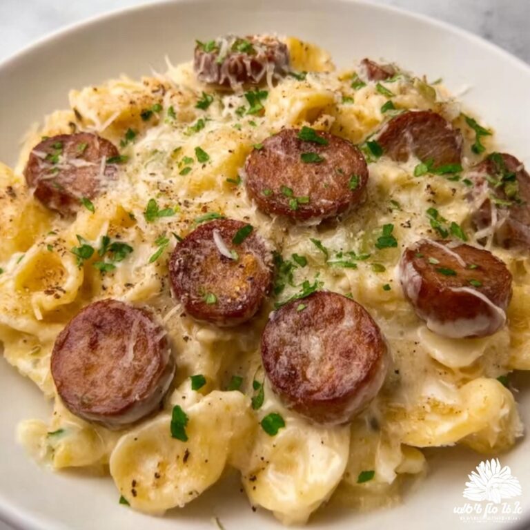 Crockpot Pierogi Casserole with Kielbasa Recipe