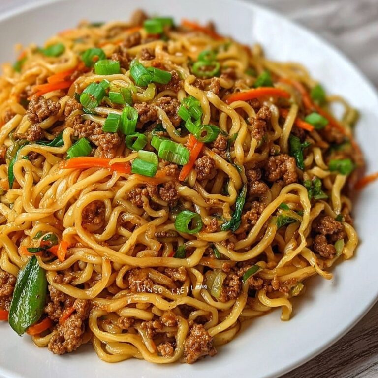 Mongolian Ground Beef Noodles Recipe