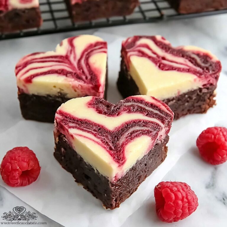 Heart Shaped Raspberry Cheesecake Brownies Recipe