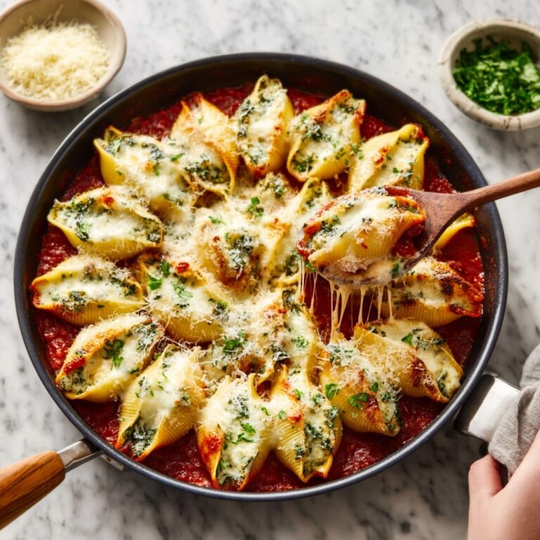 Creamy Spinach and Ricotta Stuffed Shells with Marinara Recipe