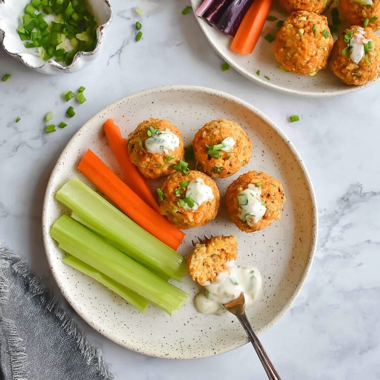 Buffalo Chicken Meatballs with Blue Cheese Yogurt Dip Recipe