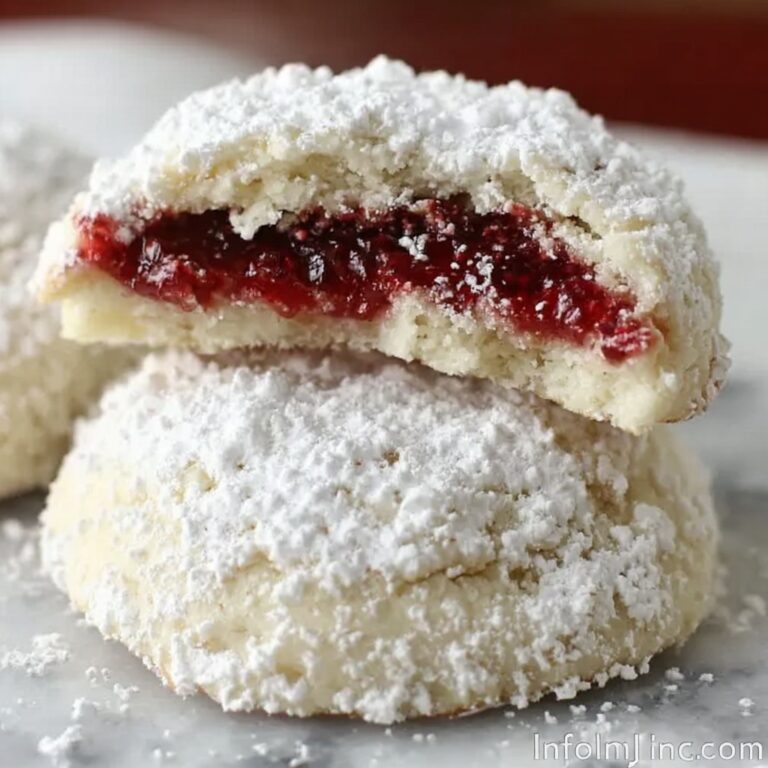 Raspberry-Filled Almond Snow Cookies Recipe