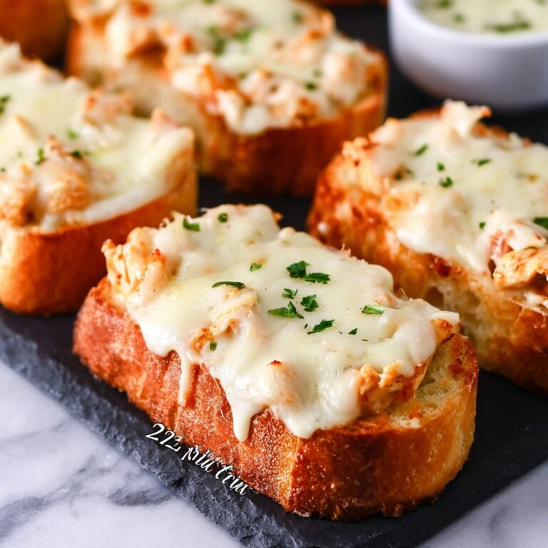 Creamy Chicken Alfredo Garlic Bread Recipe