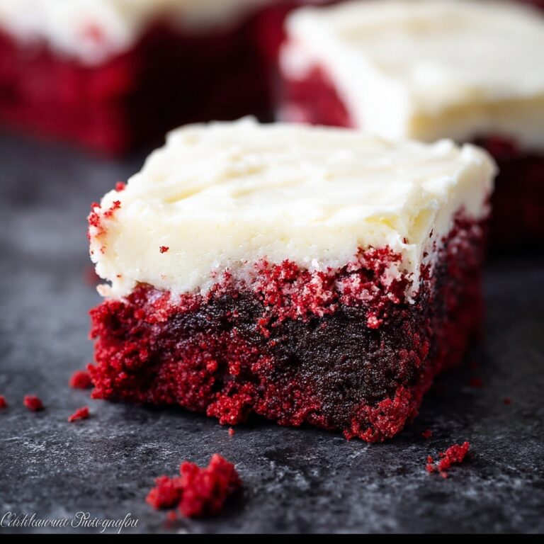 Red Velvet Brownies with White Chocolate Buttercream Frosting Recipe