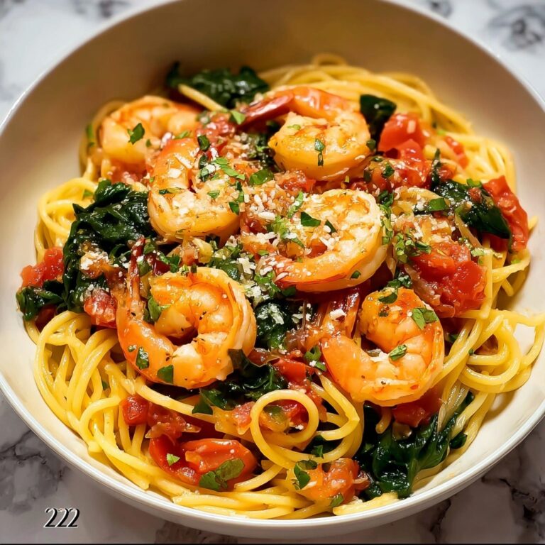 Tomato Spinach Shrimp Pasta Recipe