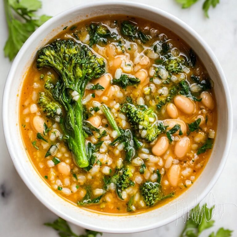 Broccoli, Barley, and Cannellini Bean Soup Recipe