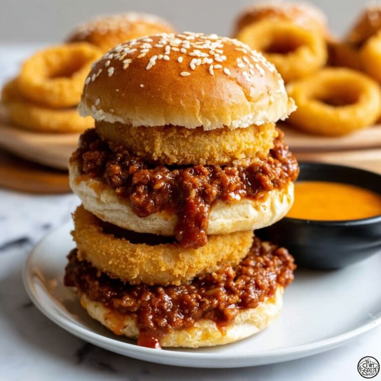 Onion Ring Cheese Burger Sliders Recipe